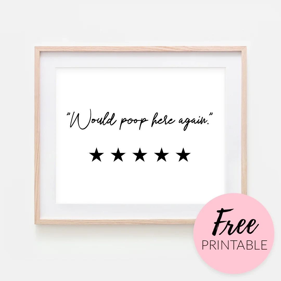 Would Poop Here Again Free Printable Wall Art Funny Bathroom Decor Happy Cat Prints