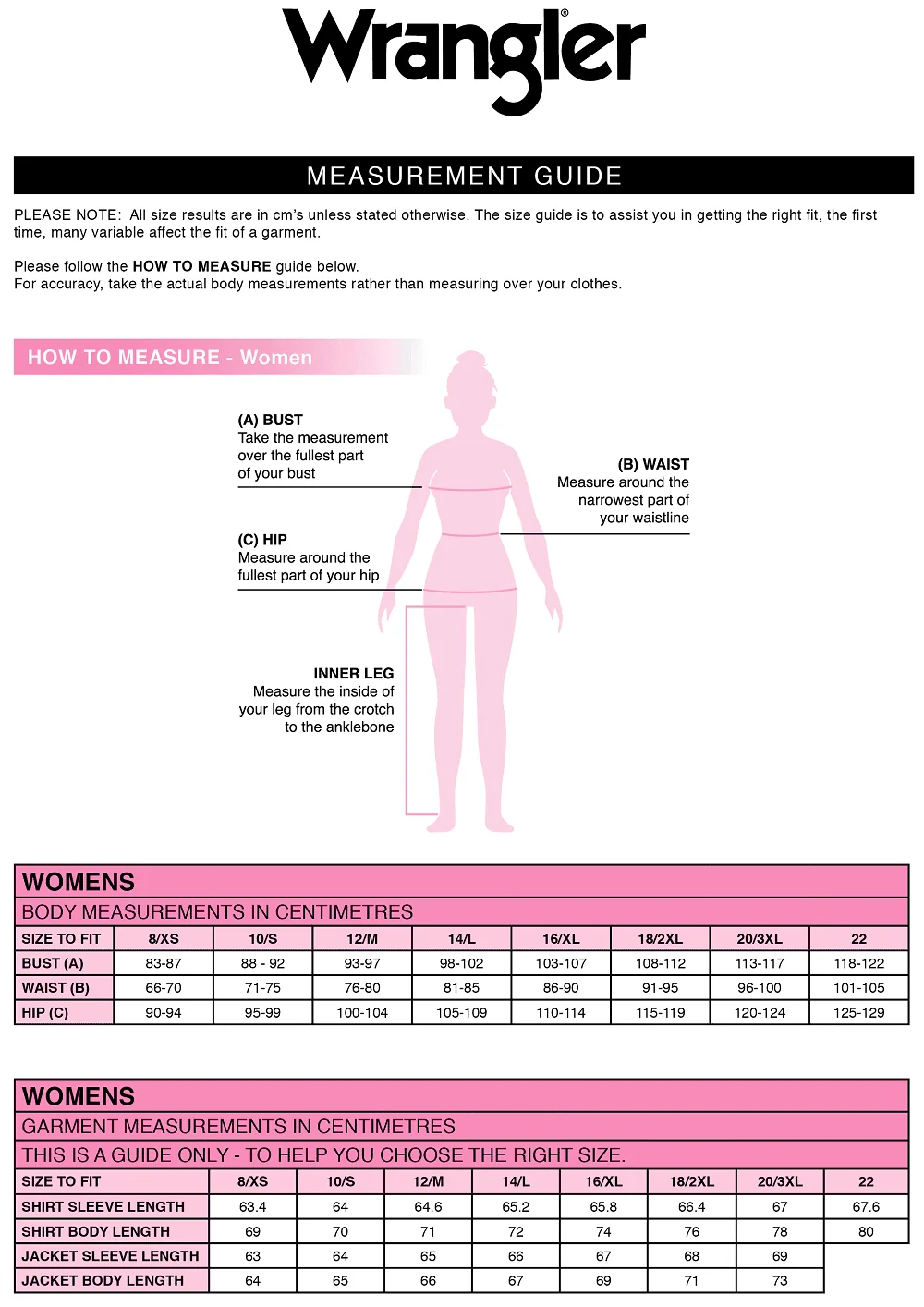 Wrangler Printable Shirt Guide