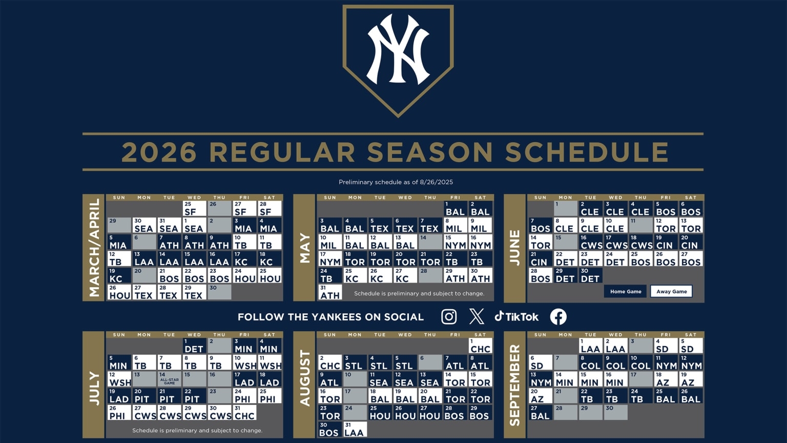 Yankees Printable Schedule New York Yankees Yankees Printable Schedule New York Yankees