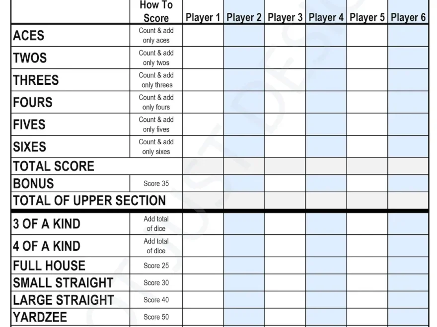 Yardzee Digital Score Card Rules Printable Instant Download Digital File PDF Score Sheet Cricut Yard Games Etsy