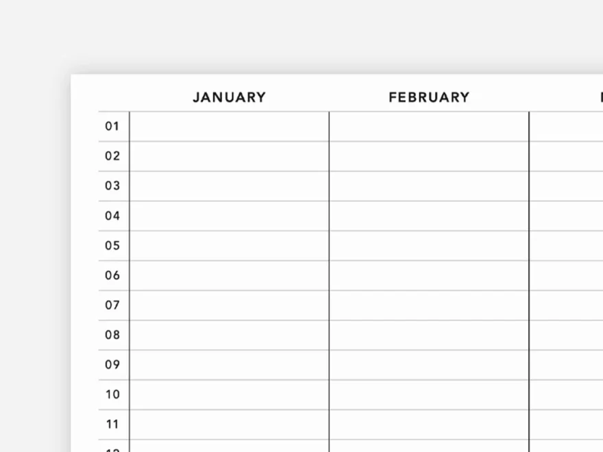 Yearly Overview PDF Free Printable Passion Planner