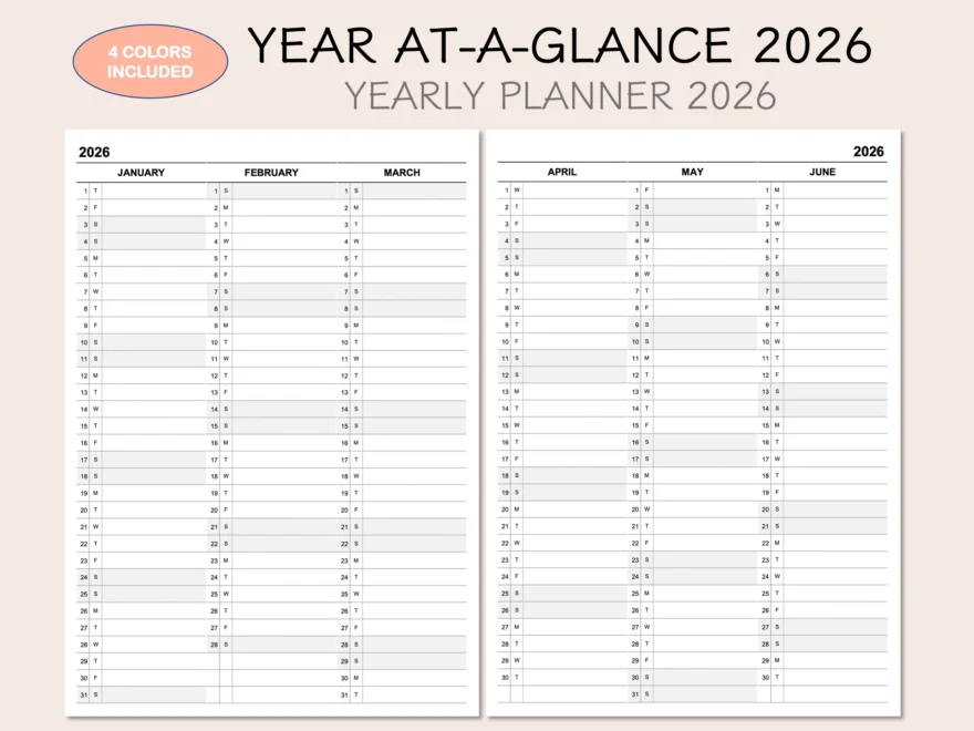 Yearly Planner Printable Etsy