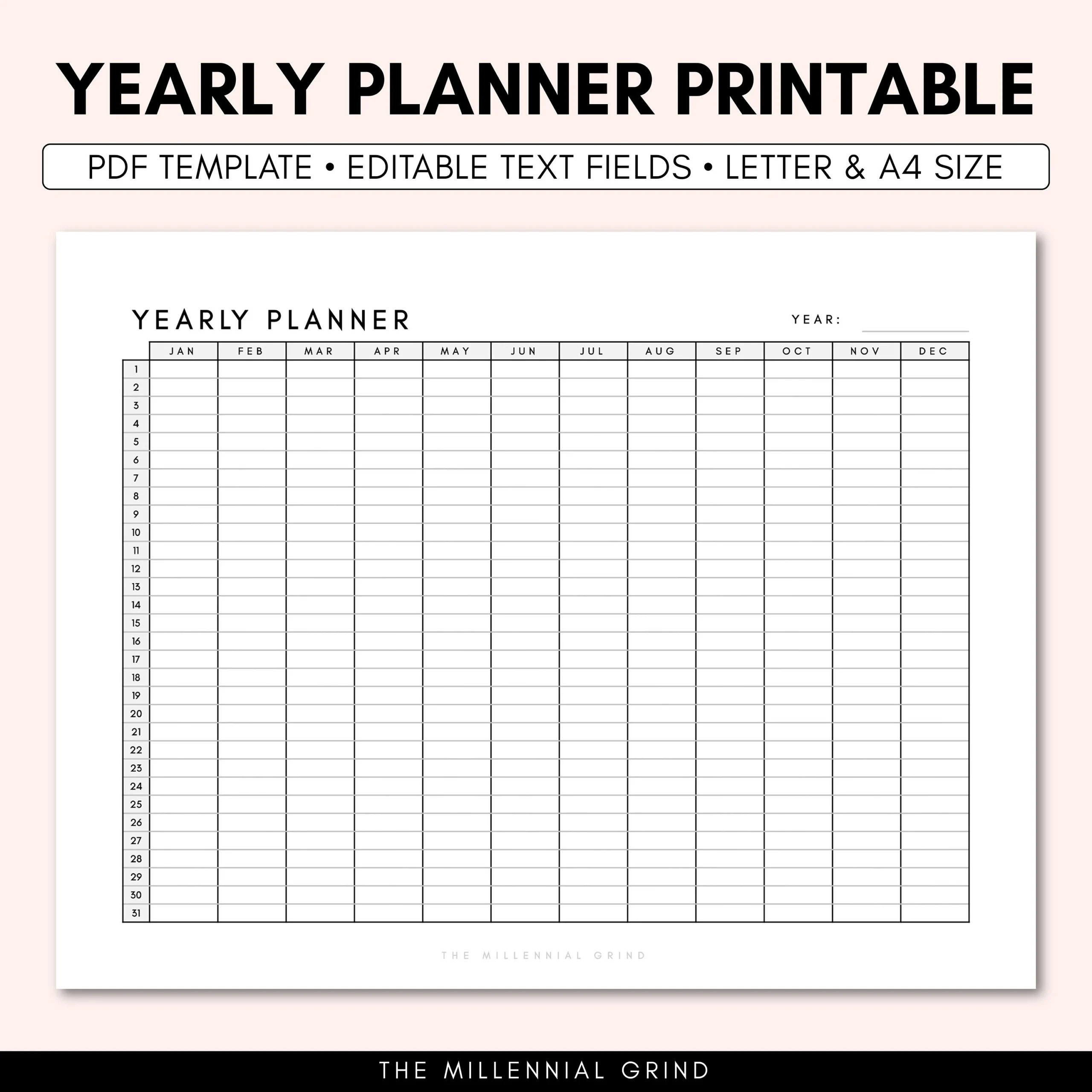 Annual Ring Planner Printable