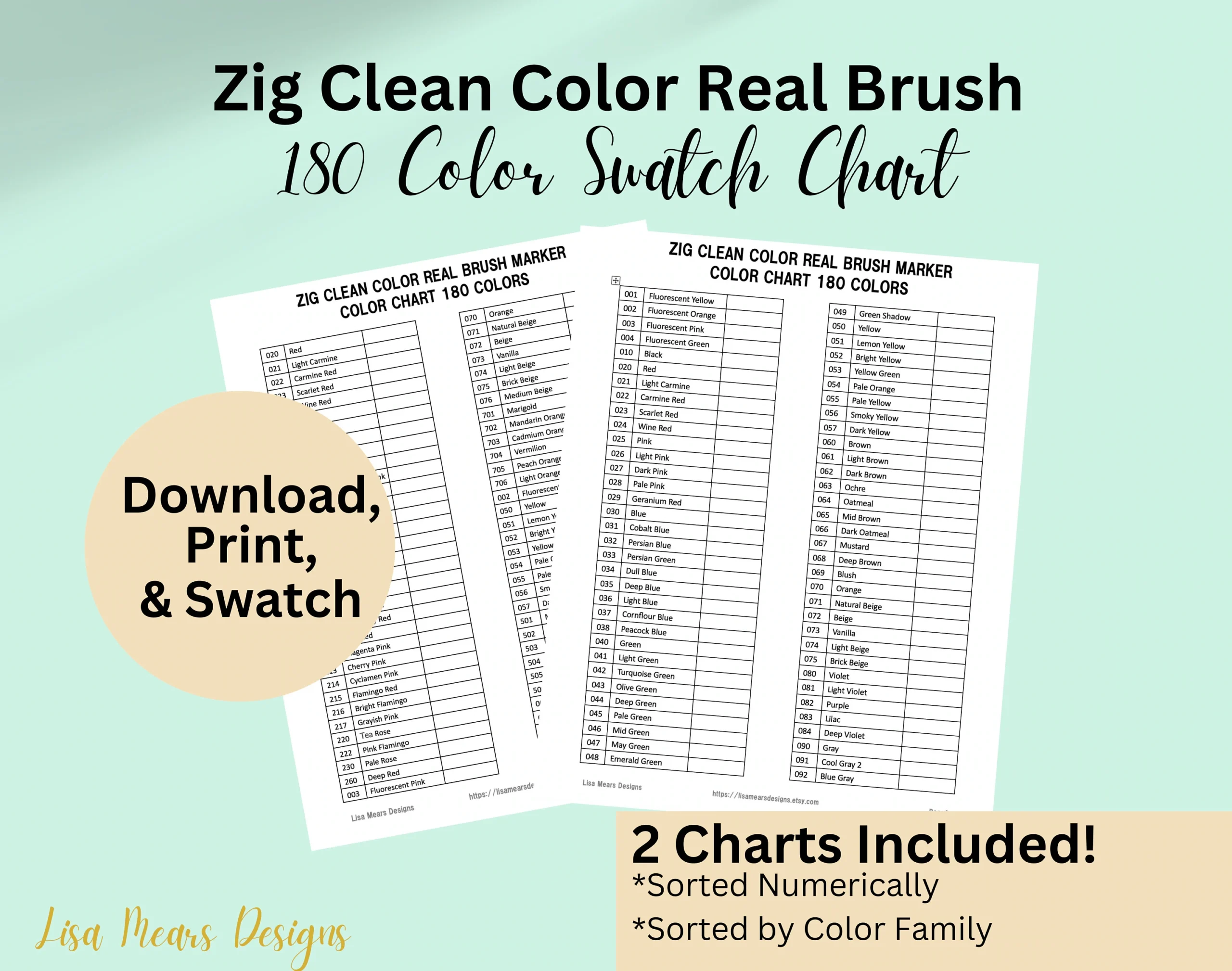 Zig Kurecolor Color Chart Printable Blank Zig Kurecolor Color Chart Printable Blank